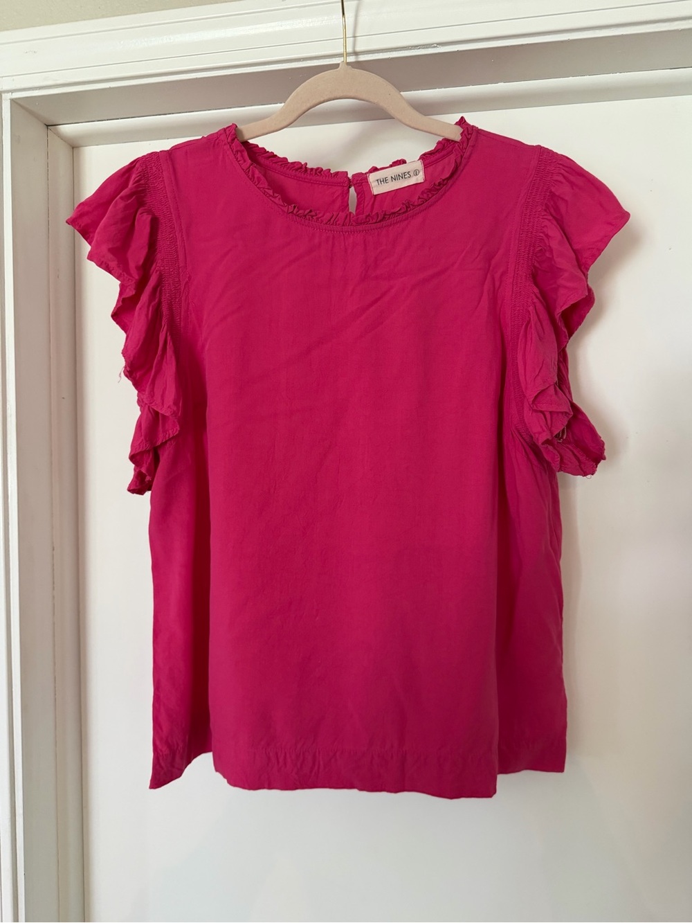 Hot Pink Ruffled Sleeve Women’s Top